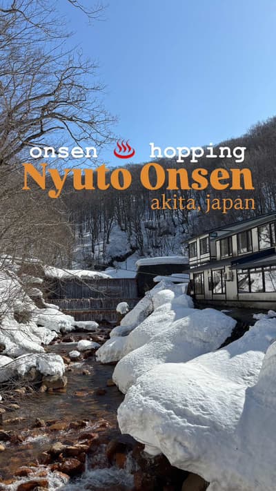 2 days at nyuto onsen in akita, japan back in march ♨️ had the most magical time here… hopping betwe