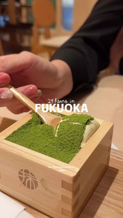 24 hours in Fukuoka 🇯🇵 itinerary: 🍵 matcha & soft serve itoen tearoom 🛍️ Tenjin underground shop
