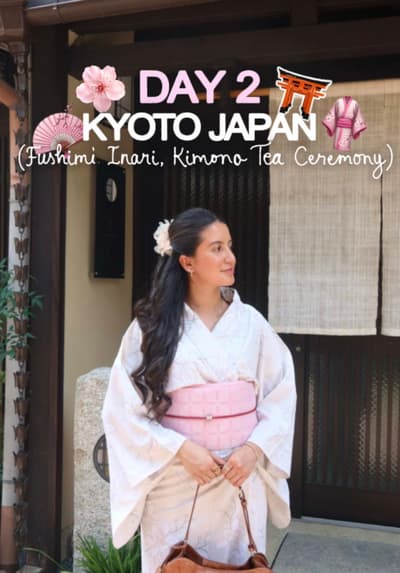 day 2 in japan! 👘 the fushimi inari temple was so beautiful in the morning and our kimono’s and mat