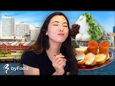 Eating through Japan's Coolest Port City 🎡 (30mins from Tokyo!) | Japan byFood