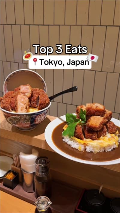 Top 3 Eats in Tokyo, Japan (pt. 2) 🇯🇵🤤 1. 350g rib-eye tonkatsu -📍Tonkatsu Hajime near Tokyo Sta