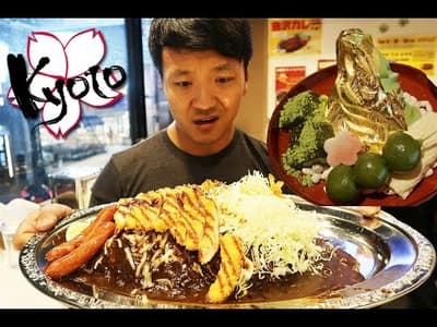 MASSIVE Japanese Curry & GOLD Green Tea(Matcha) Ice Cream in Kyoto Japan