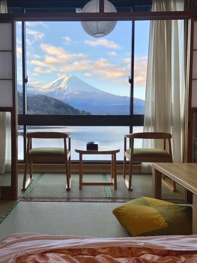 In December - Waking up to this view 🗻🍵 #kawaguchiko #hotelkawaguchiko #fuji
Tagged location: Kawa