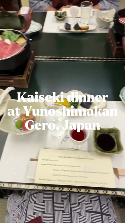 Kaiseki dinner! A traditional Japanese multi-course meal with seasonal ingredients, artistic present