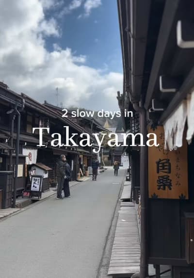 Day 1 in Takayama 🇯🇵✨ Wandering through postcard-perfect streets —wooden houses, tiny shops, and a