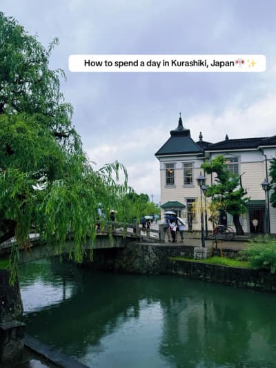 📍 Kurashiki Bikan Historical Quarter – A beautiful historic area with a canal running through the m