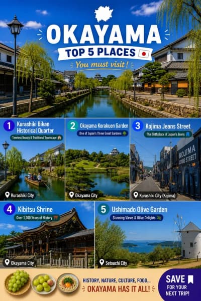 Beautiful canals, one of Japan’s greatest gardens, unique denim culture, ancient shrines, and stunni