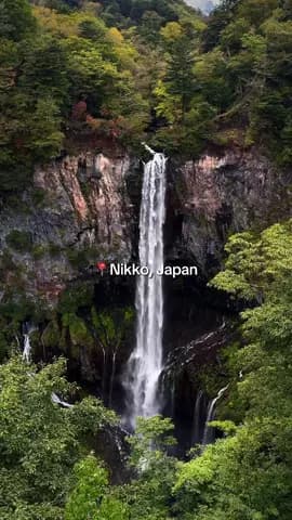 The elevator and tunnel walk are part of the experience 📍Kegon Falls, Nikko, Japan Most people stop
