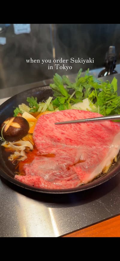 A premium wagyu sukiyaki experience in Omotesando, Tokyo 🥩✨ THE SLICE is a restaurant specializing 