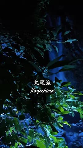 鹿児島県霧島市 「丸尾滝」 神秘的なファンタジーの世界に迷い込んだかのような 幻想的な青のライトアップ 漆黒の闇に浮かび上がる鮮やかなブルーが滝の水の流れが 冷涼で神聖な空気感もありました 点灯時間: