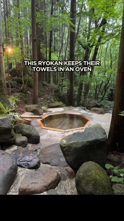 This ryokan in Fukushima Prefecture has a private outdoor onsen built into the forest — and they kee