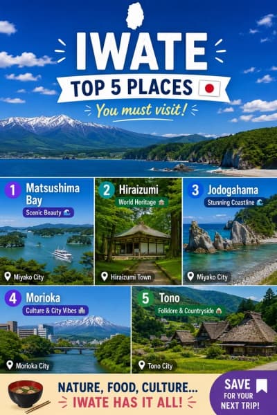 Hidden gems of Iwate 🇯🇵✨ Beautiful coastlines, culture & nature all in one place 🌿 Save this for 