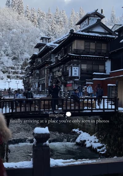 bucket list ✅❄️☃️🏯♨️ 📍Ginzan Onsen, Yamagata Didn't manage to book a room in Ginzan? I stayed in Y