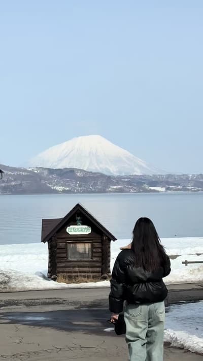 Lake Toya มาเที่ยวซัปโปโร ต้องมา วิวจึ้งมาก เห็นวิวภูเขา Yotei คล้ายฟูจิเลย สวยมากก🩵🗻 #เที่ยวซัปโป