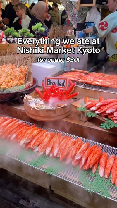 Everything we ate at Nishiki Market in Kyoto Japan 🇯🇵 (with prices) #kyoto #japan #streetfood