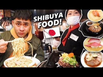 Authentic JAPANESE Food Tour  in Tokyo, JAPAN🇯🇵 SHIBUYA Food Tour! Ramen, Sushi, Steak!