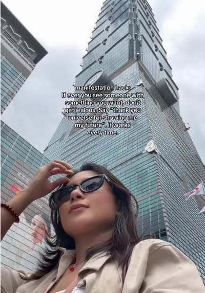 This manifestation hack works very well! Finally doing this trend in Taipei 101 🇹🇼 #whenintaiwan #