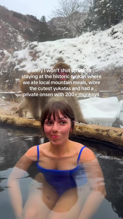 FUN FACT: These ryokan baths were where the monkeys first learnt the habit of hot spring bathing bef