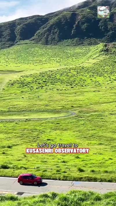 📍Kusasenri Observatory Aso Geo Park, Kumamoto Ken, Japan 💚🇯🇵 #aso #kumamoto #japan #japantravel
