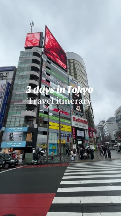 This is the perfect three day itinerary in Tokyo! Share for more 🍣🍱 #japantravel #tokyotravel #vis