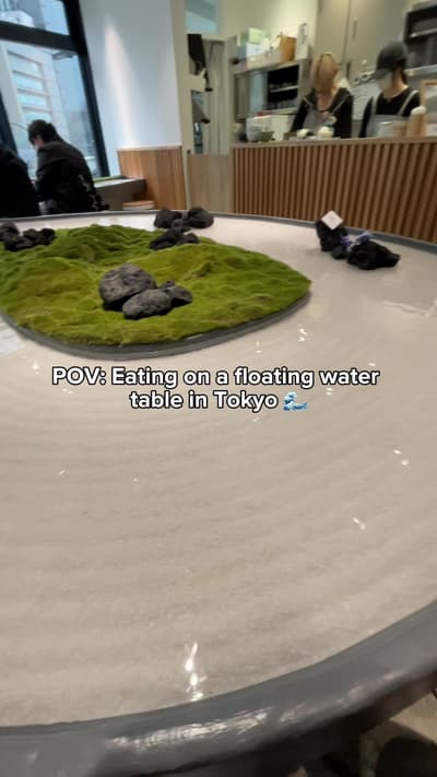 Everything is literally floating on water! 😭🌊 Finally made it to Ruru Shibuya. The aesthetic is 10