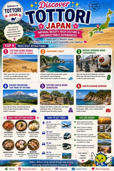 Explore the hidden beauty of Tottori, Japan 🇯🇵🌸 From Japan’s famous sand dunes to breathtaking co