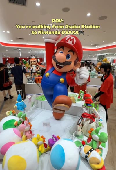 Let’s head to one of Osaka’s most popular attractions! 🎮🍄⭐ It’s a bit tricky to find, so save this