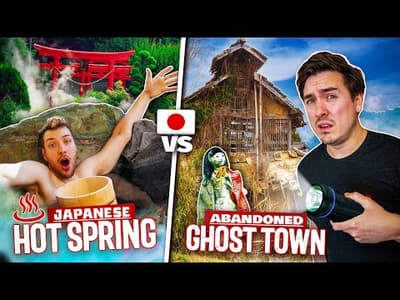 I Stayed in Japan's BIGGEST Hot Spring VS. Abandoned Ghost Town ♨️ Feat. @CDawgVA