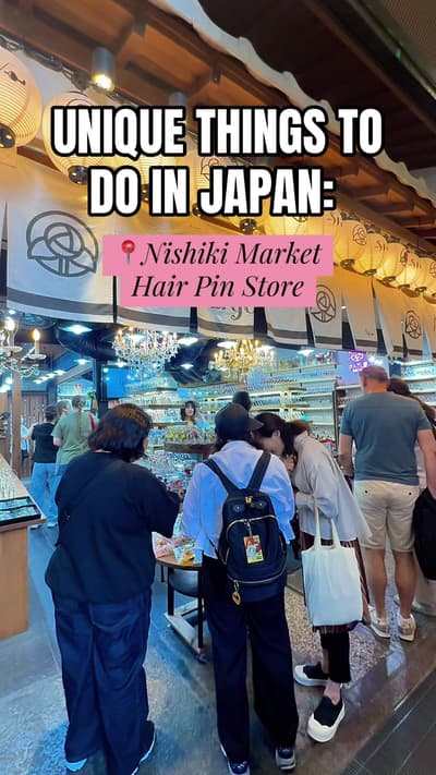 UNIQUE THINGS TO DO IN JAPAN: 📍Wargo Hair Pin store in Nishiki Market, Kyoto is one of my favorite 