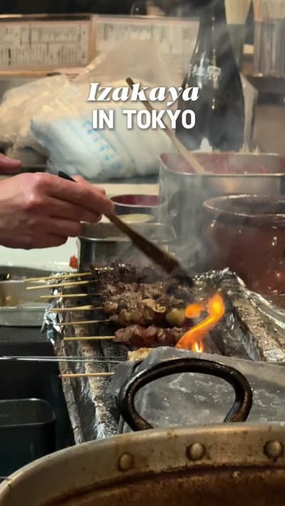 Izakaya in Tokyo! The beef and pork skewer quality exceeded all my expectations #japan #japantravel 