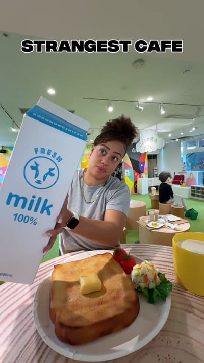 No wonder kids spill everything 🤣 📍The Child’s Perspective cafe Tokyo, Japan. Genuinely a really c