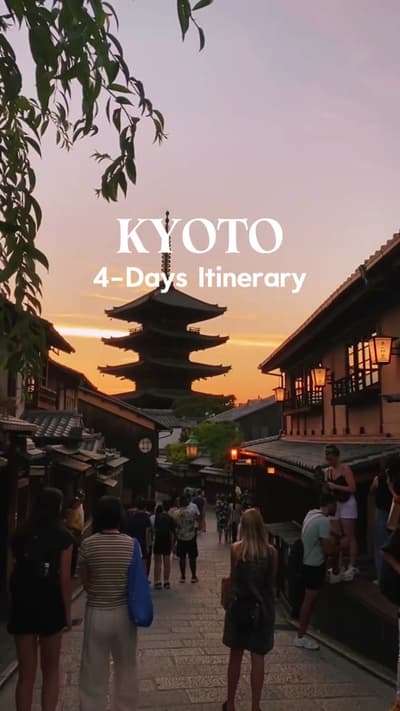 4-Days Itinerary for Kyoto Day 1: 📍 Kiyomizu-dera Temple 📍 Sannenzaka & Ninenzaka Alleys 📍 Tradit