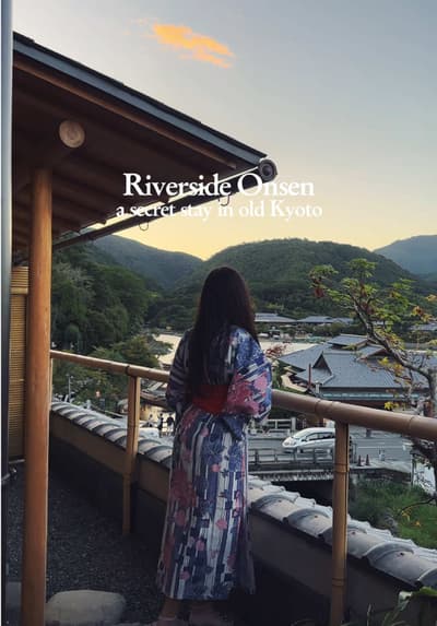 This might be Kyoto’s most peaceful onsen stay 🍃 Tucked right by the river in Arashiyama, just acro