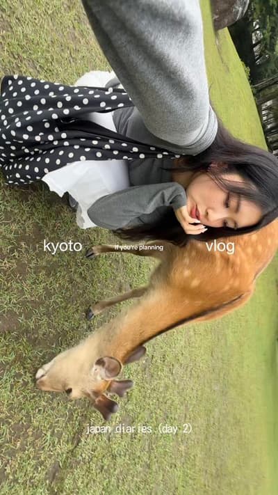 kyoto + nara vlog 🦌 why were the deer so scary omg #japanvlog #narapark #japanfood #kyoto #arashiya