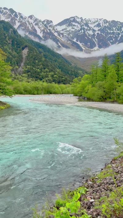 ini timeline aku di Kamikochi hiking santai, banyak duduk dan foto-foto 🍃 🗺️ Kappa Bridge → Myojin