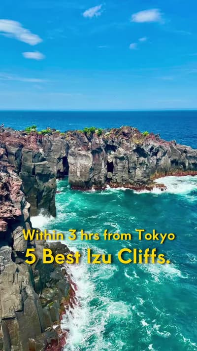 Within 3 hours from Tokyo. 5 epic cliff views to discover in Izu. 🌊⛰️ Beyond the neon lights of the