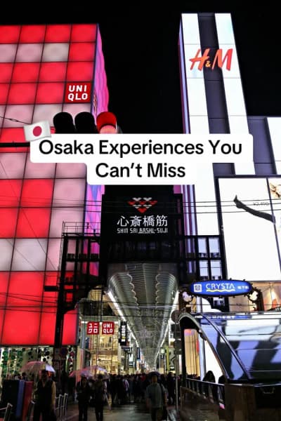If you’re planning a trip to Osaka, here are some experiences you absolutely can’t miss! 😊 - 🌃 **D