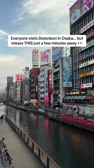 Everyone goes to Dotonbori… but THIS is better 👀🇯🇵 If you’re visiting Osaka, most people head str