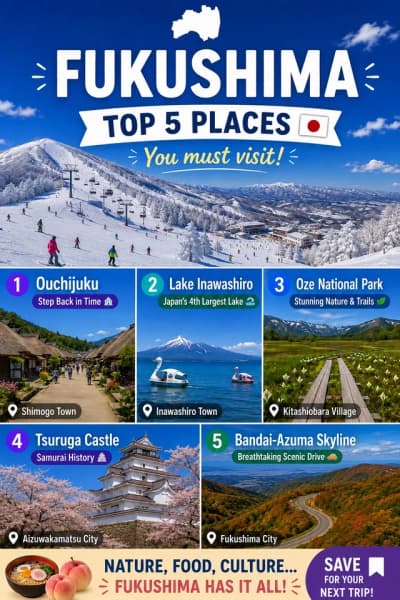 Snowy mountains, traditional villages & amazing food 🍜🏔️ Fukushima has it all 🇯🇵✨ #JapanTravelTi