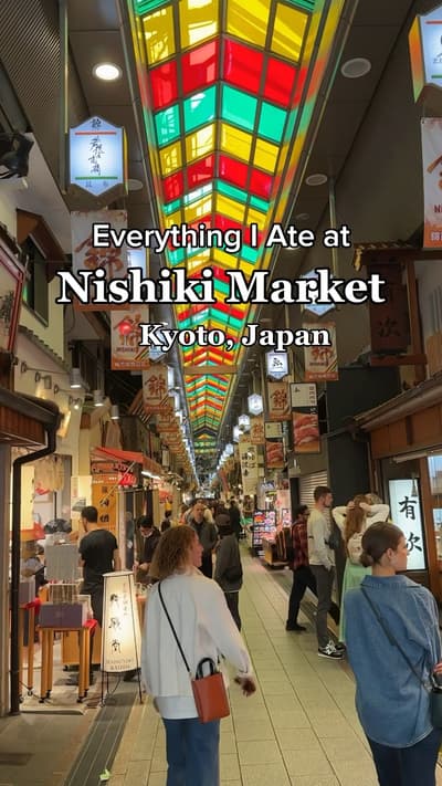 Everything I ate at Nishiki Market in Kyoto, Japan! #nishikimarket #kyoto #kyotojapan