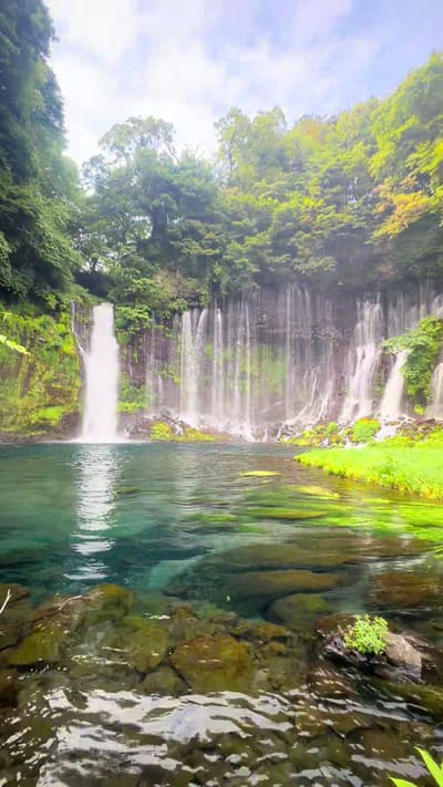 📍 Shiraito Falls – Fujinomiya, Shizuoka 🗻 Một điểm check-in rất đáng ghé nếu bạn đang khám phá khu