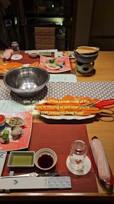 this is your sign to book that kaiseki meal 🦀 #kinosakionsen #crabs #japaneats #japanesefood #japan